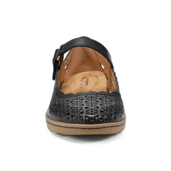 Clearance Earth Shoes Lady Perforated Slip-On Ballet Flat Black