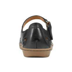 Clearance Earth Shoes Lady Perforated Slip-On Ballet Flat Black
