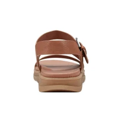 Best Earth Shoes Lainey Casual Strappy Round Toe Flat Sandals Medium Natural