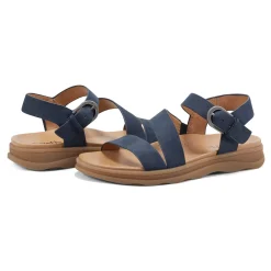 Online Earth Shoes Lainey Casual Strappy Round Toe Flat Sandals Medium Blue
