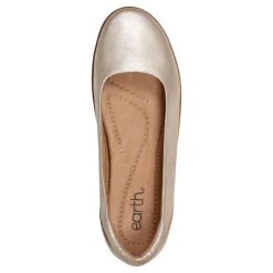 Discount Earth Shoes Landen Round Toe Casual Flats Gold