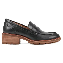Online Earth Shoes Lindy Almond Toe Casual Slip-on Penny Loafers Black