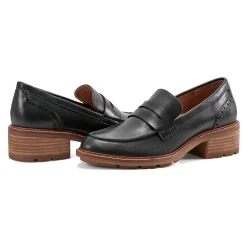 Online Earth Shoes Lindy Almond Toe Casual Slip-on Penny Loafers Black