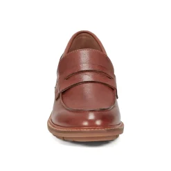 Sale Earth Shoes Lindy Almond Toe Casual Slip-on Penny Loafers Medium Brown