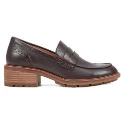 Sale Earth Shoes Lindy Almond Toe Casual Slip-on Penny Loafers Dark Red