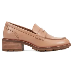 Hot Earth Shoes Lindy Almond Toe Casual Slip-on Penny Loafers Light Natural