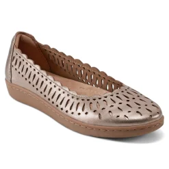 Online Earth Shoes Luna Round Toe Casual Slip-on Ballet Flats Gold