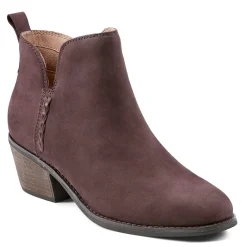 New Earth Shoes Marisole Block Heel Slip-on Casual Booties Dark Red