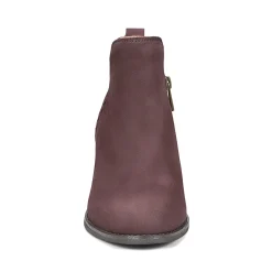 New Earth Shoes Marisole Block Heel Slip-on Casual Booties Dark Red