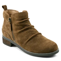 Earth Shoes Nadya Round Toe Ruched Casual Booties Natural