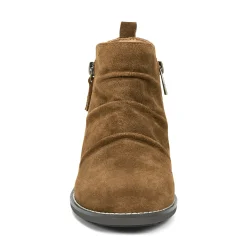 Earth Shoes Nadya Round Toe Ruched Casual Booties Natural