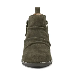 Best Earth Shoes Nadya Round Toe Ruched Casual Booties Dark Green