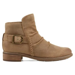 Outlet Earth Shoes Naira Round Toe Ruched Casual Booties