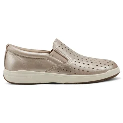 Hot Earth Shoes Nel Laser Cut Round Toe Casual Slip-on Sneakers Gold