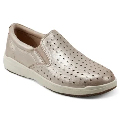 Hot Earth Shoes Nel Laser Cut Round Toe Casual Slip-on Sneakers Gold