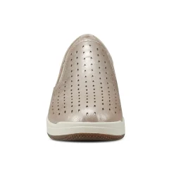 Hot Earth Shoes Nel Laser Cut Round Toe Casual Slip-on Sneakers Gold