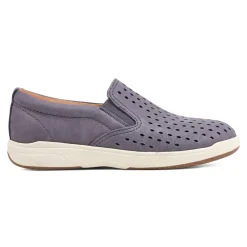 Outlet Earth Shoes Nel Laser Cut Round Toe Casual Slip-on Sneakers Blue