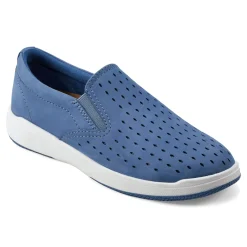 Online Earth Shoes Nel Laser Cut Round Toe Casual Slip-on Sneakers Medium Blue