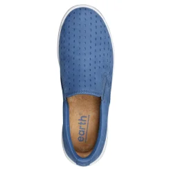 Online Earth Shoes Nel Laser Cut Round Toe Casual Slip-on Sneakers Medium Blue