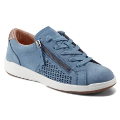 Earth Shoes Netta Round Toe Casual Lace-up Sneakers Medium Blue
