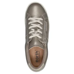 Outlet Earth Shoes Netta Round Toe Casual Lace-up Sneakers Gold