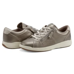 Outlet Earth Shoes Netta Round Toe Casual Lace-up Sneakers Gold