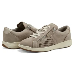 Discount Earth Shoes Netta Round Toe Casual Lace-up Sneakers Silver