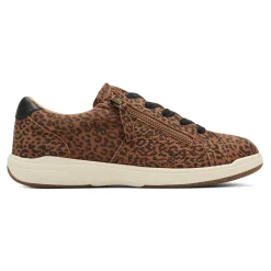 Outlet Earth Shoes Netta Round Toe Casual Lace-up Sneakers Leopard