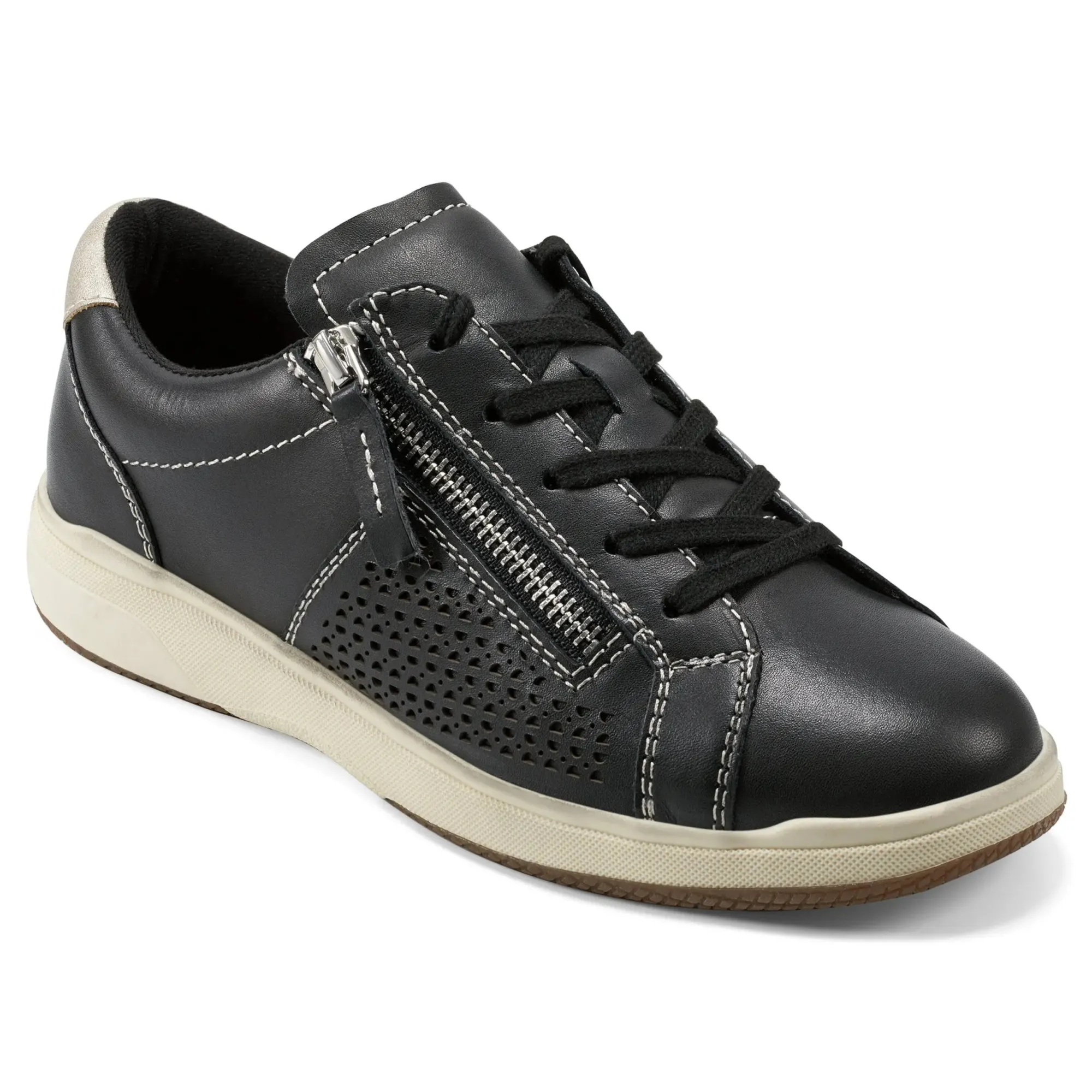 Sale Earth Shoes Netta Round Toe Casual Lace-up Sneakers Black