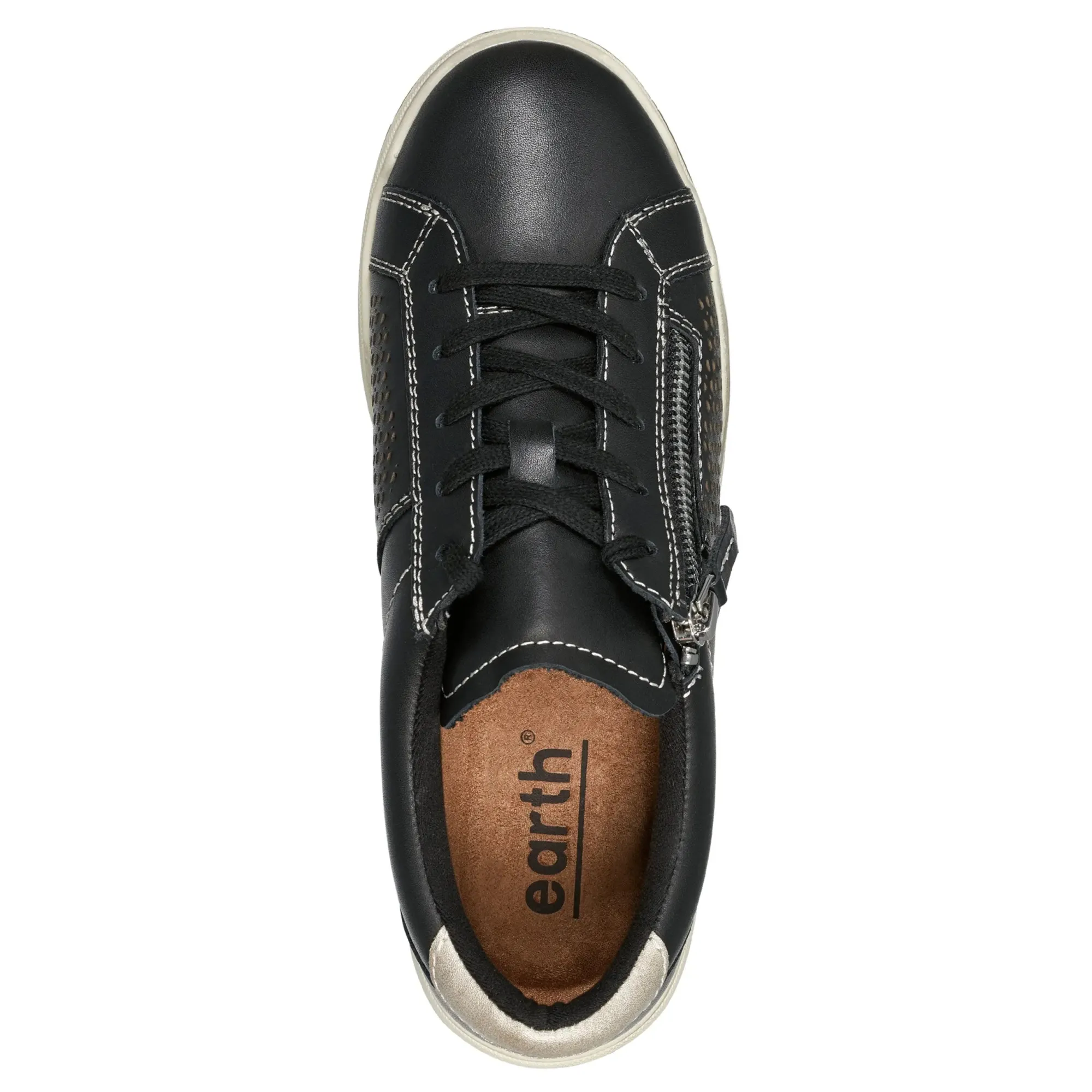 Sale Earth Shoes Netta Round Toe Casual Lace-up Sneakers Black