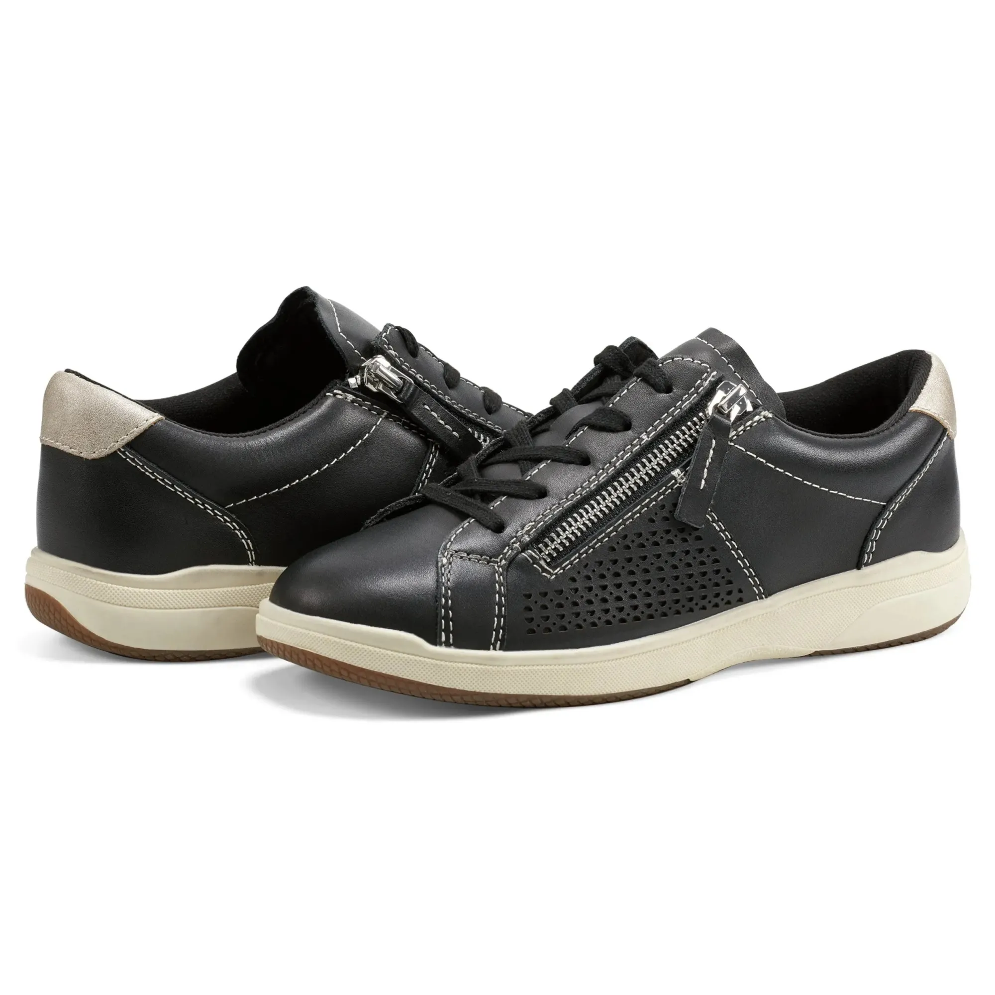 Sale Earth Shoes Netta Round Toe Casual Lace-up Sneakers Black