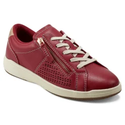 New Earth Shoes Netta Round Toe Casual Lace-up Sneakers Medium Red