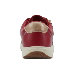 New Earth Shoes Netta Round Toe Casual Lace-up Sneakers Medium Red
