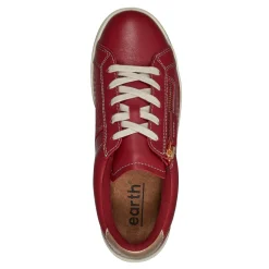 New Earth Shoes Netta Round Toe Casual Lace-up Sneakers Medium Red