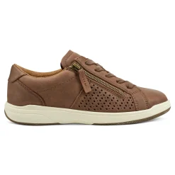 Outlet Earth Shoes Netta Round Toe Casual Lace-up Sneakers Dark Natural