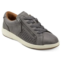 Outlet Earth Shoes Netta Round Toe Casual Lace-up Sneakers Medium Gray