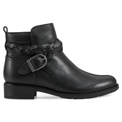 Earth Shoes Nicole Round Toe Stacked Heel Casual Booties Black