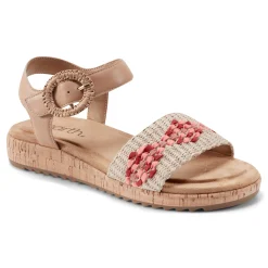 Discount Earth Shoes Padma Square Toe Platform Casual Sandals Light Natural