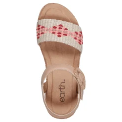 Discount Earth Shoes Padma Square Toe Platform Casual Sandals Light Natural