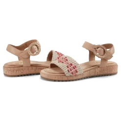 Discount Earth Shoes Padma Square Toe Platform Casual Sandals Light Natural