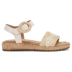 New Earth Shoes Padma Square Toe Platform Casual Sandals Ivory