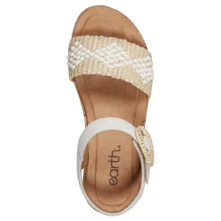 New Earth Shoes Padma Square Toe Platform Casual Sandals Ivory