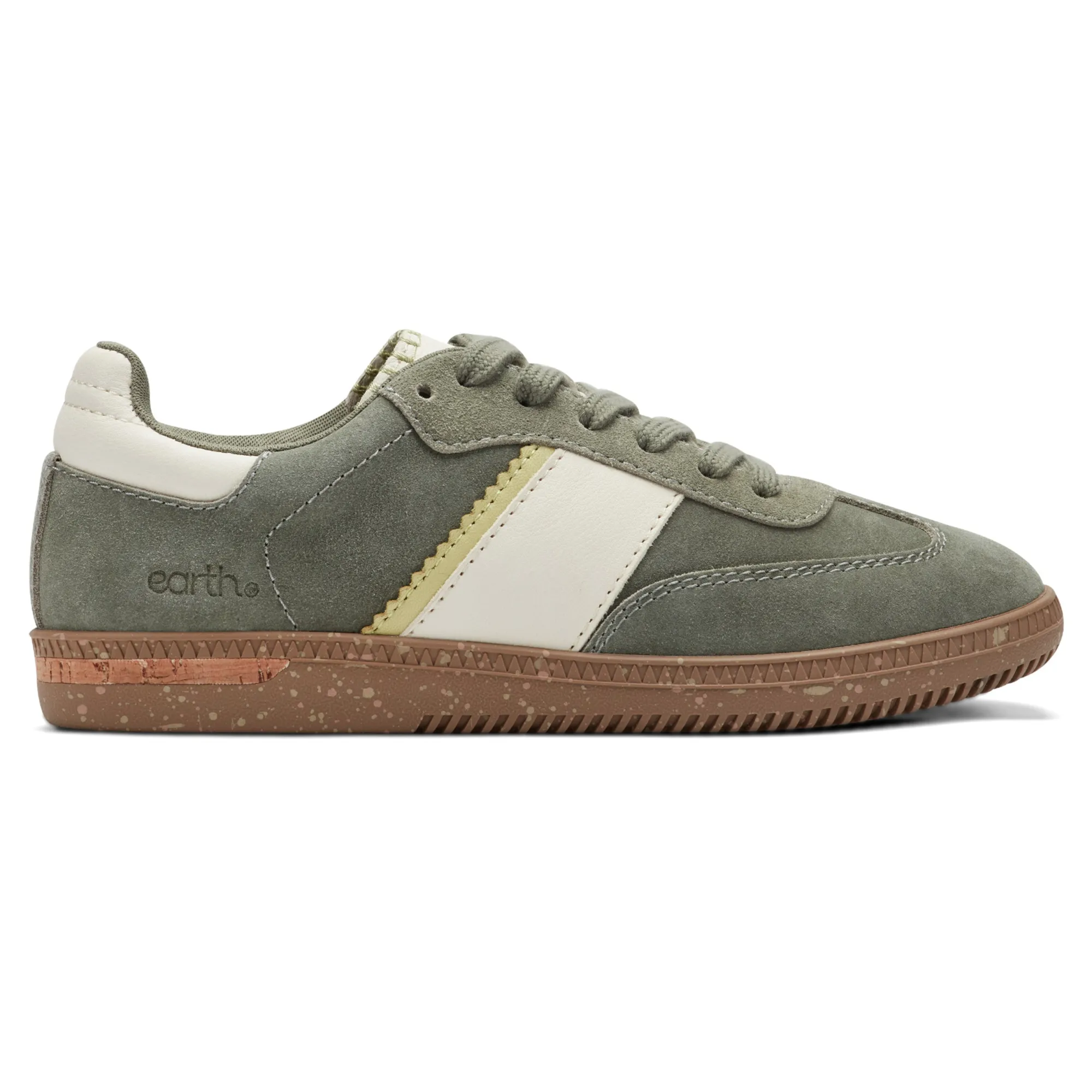 Sale Earth Shoes Penny Lace-Up Sneakers Green Suede