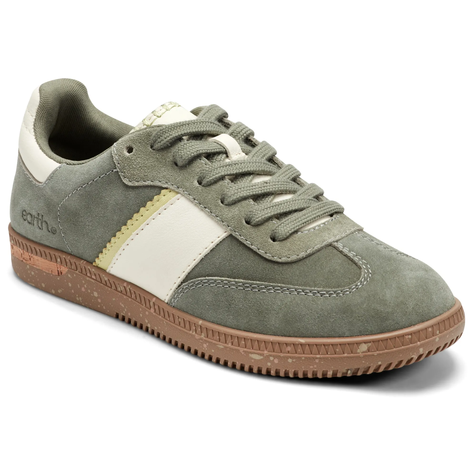 Sale Earth Shoes Penny Lace-Up Sneakers Green Suede