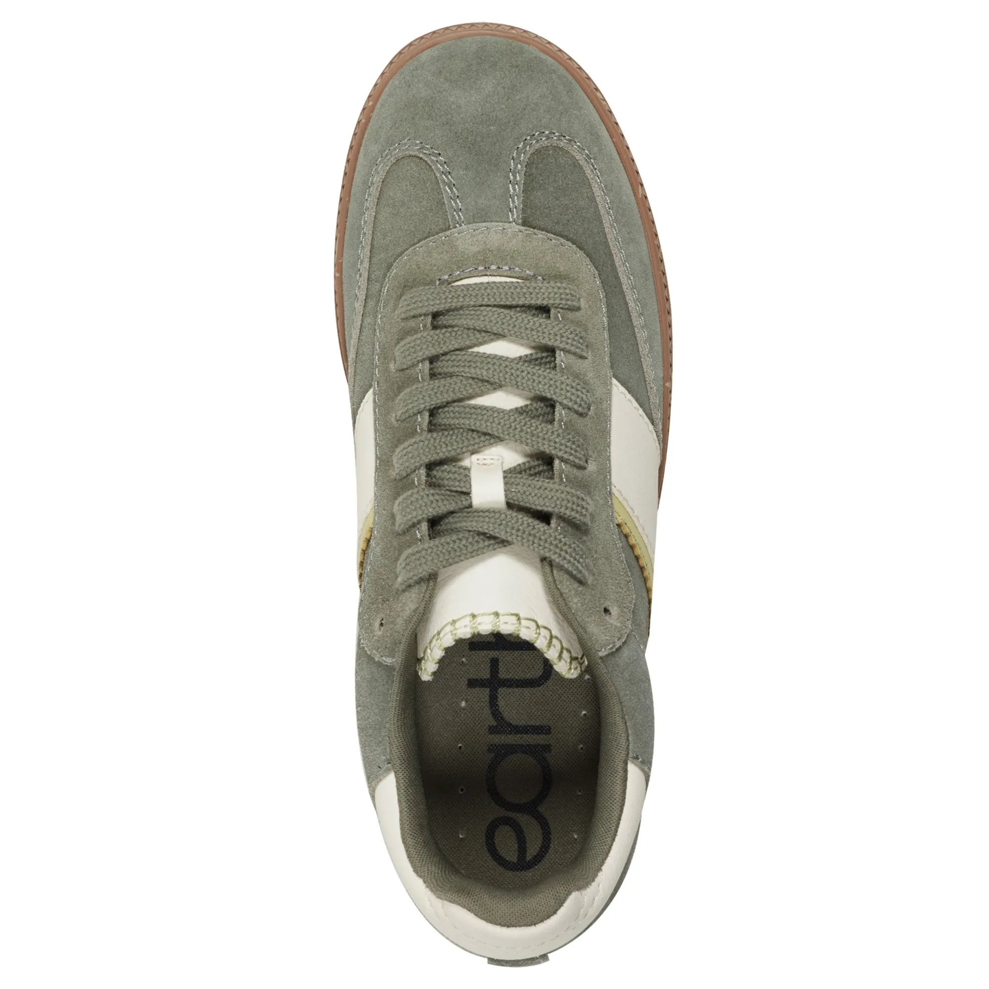Sale Earth Shoes Penny Lace-Up Sneakers Green Suede