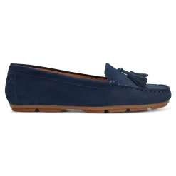 Outlet Earth Shoes Raquel Slip-on Casual Flat Tassel Loafers Dark Blue