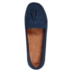 Outlet Earth Shoes Raquel Slip-on Casual Flat Tassel Loafers Dark Blue