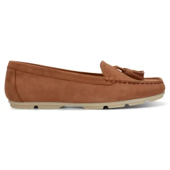 New Earth Shoes Raquel Slip-on Casual Flat Tassel Loafers Medium Natural