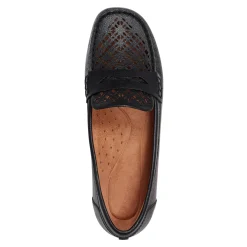 Online Earth Shoes Remi Almond Toe Slip-on Casual Flat Loafers Black