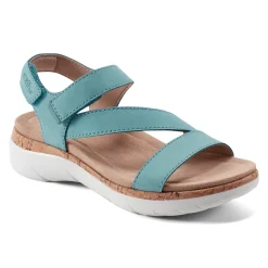 New Earth Shoes Roni Casual Strappy Flat Sandals Turquoise